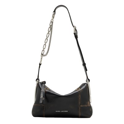 THE SCENE MEDIUM SHOULDER BAG IN STUDDED DISTRESSED LEATHER